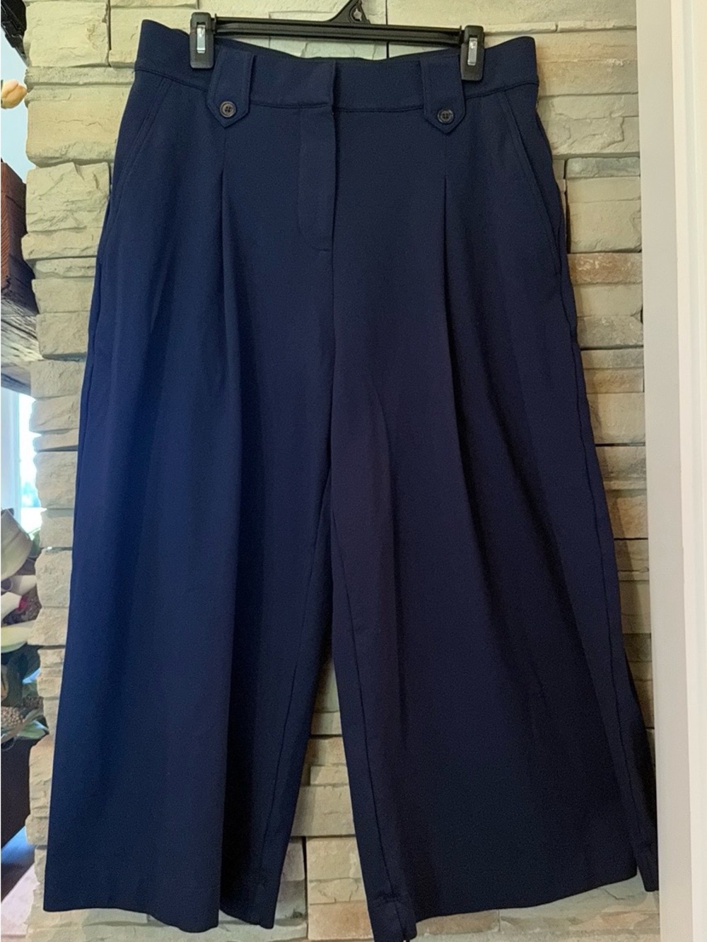 LAUREN RALPH LAUREN Women’s Culottes Wide Leg Capri Pants Size Large Navy
